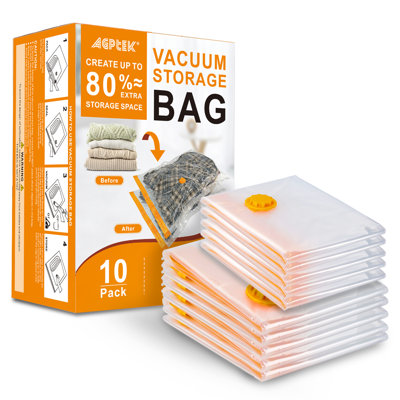 10 sacs de rangement sous vide (5 grands et 5 jumbo)