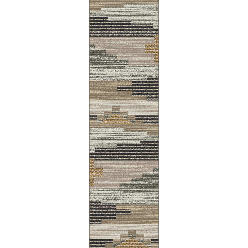 Tapis gris Brooke Southwest Contempo, Tapis de couloir 2 pi x 8 pi
