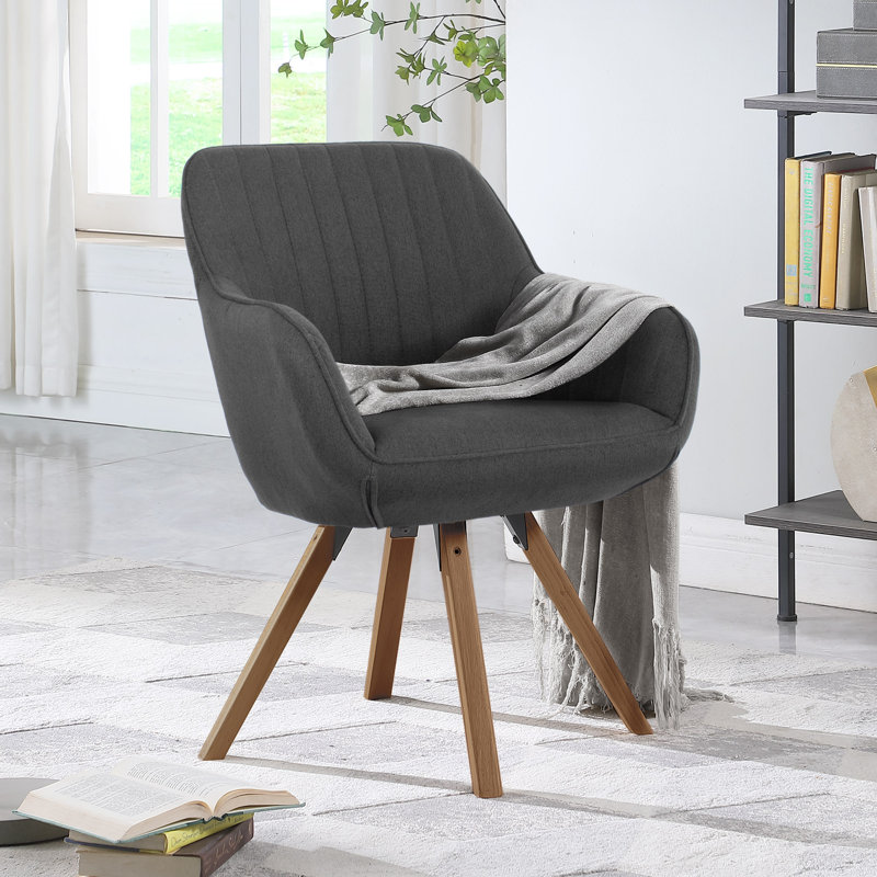 Fauteuil rembourré pivotant, Gris foncé, Brun