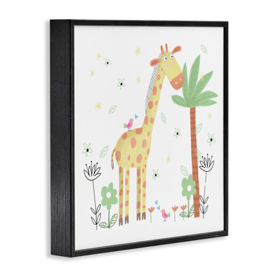 Illustration florale de girafe encadrée par Carla Daly