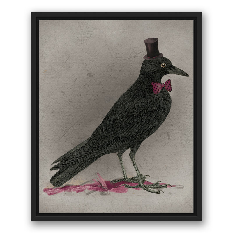 «Stylish Crow», impression, H 21,75 po x l 17,75 po, Cadre noir