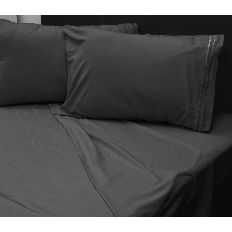 Bamboo Softness Microfiber Sheet Set, Queen, Black