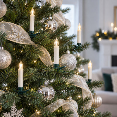 Clip On Candles for Christmas Tree with 2 Remotes