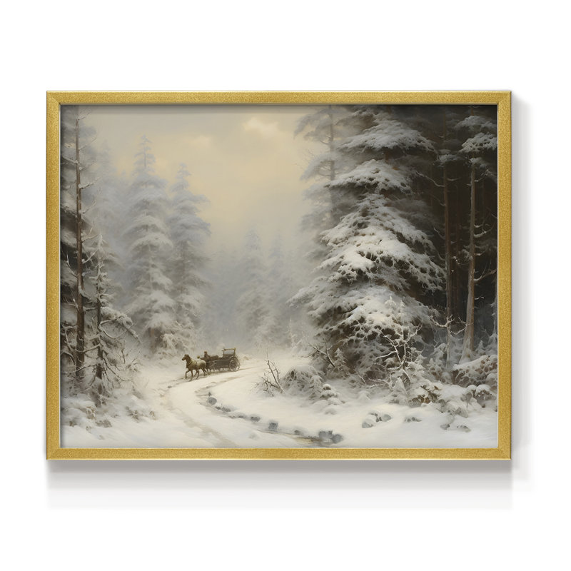 Paysages rétro-DCCDXIX - reproduction encadrée, Doré, H 16 po x l 20 po