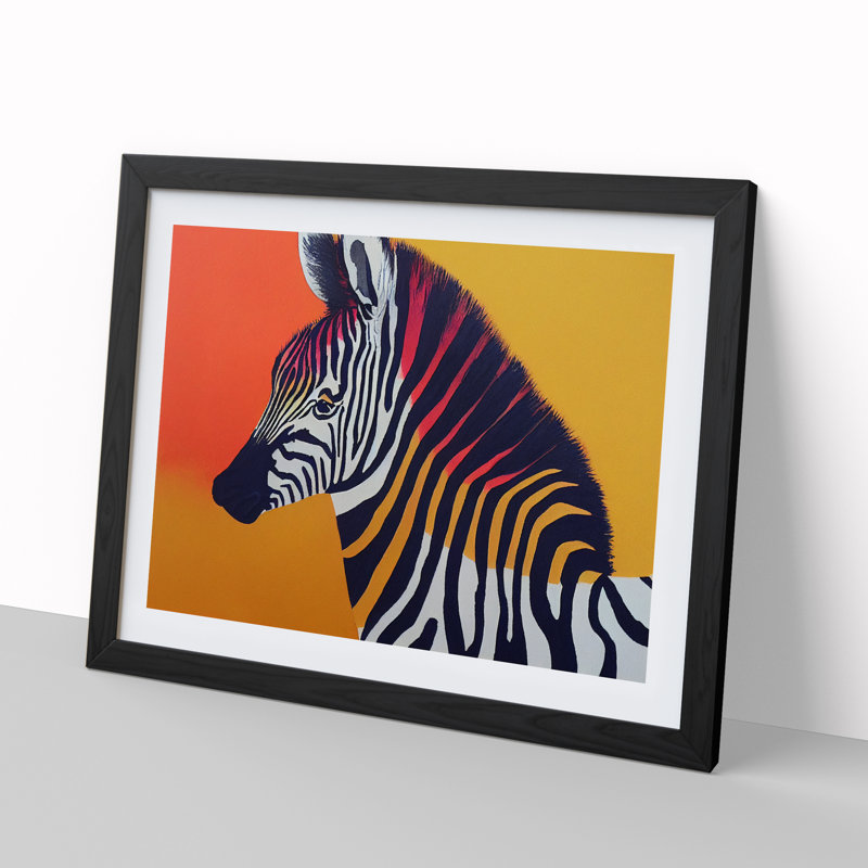 Zebra Vol.3 - Single Picture Frame Painting, Black, 25cm H x 34cm W x 2cm D