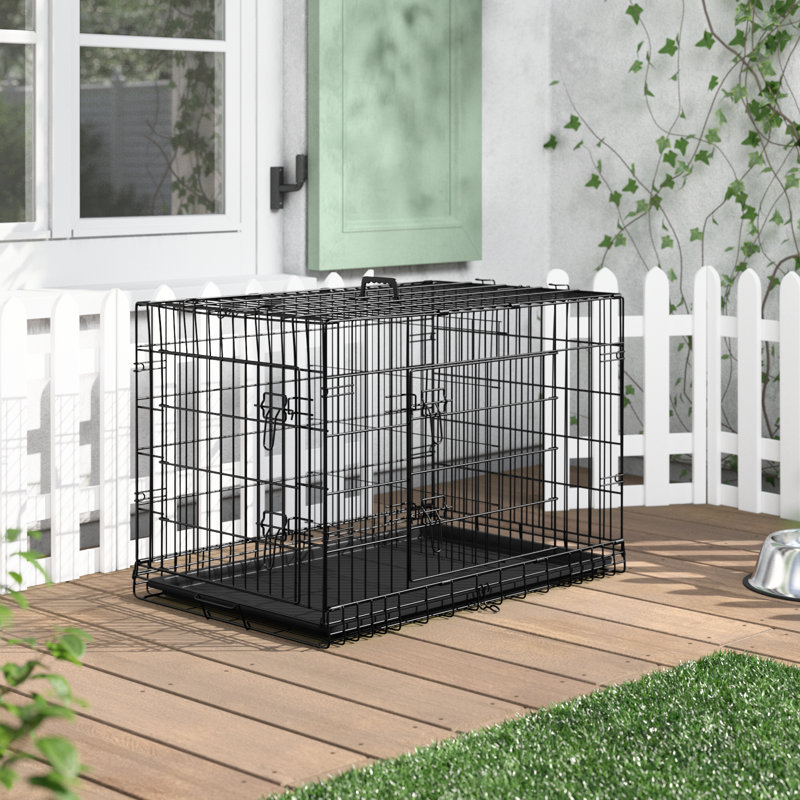 Cage pour chien Cage pour chien portative et pliable de 30 pouces de large à l'intérieur et à l'extérieur en métal résistant aux intempéries