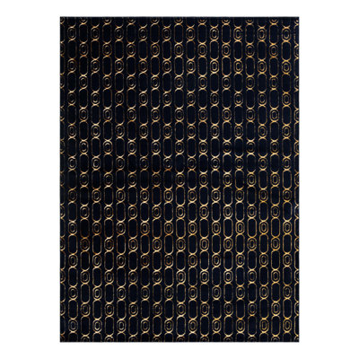 Latitude Run® Column Novica Rug Navy Blue and Gold