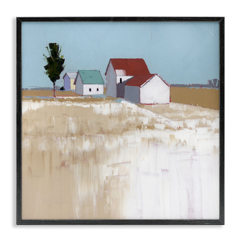 Neige sur le toit, giclée encadrée par Ruth LaGue, H 12 po x l 12 po, Giclée encadrée noir minuit