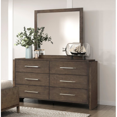 Classic Contemporary Dark Walnut Finish Storage Dresser 1pc Wooden Bedroom Furniture Durable Solid Rubberwood