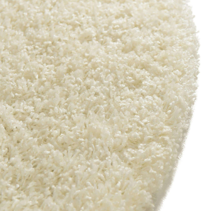 Tapis blanc neige Roshane, Rond 7 pi 1 po