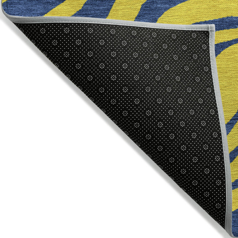 Tapis intérieur lavable à imprimé animal 8 pi x 10 pi jaune
