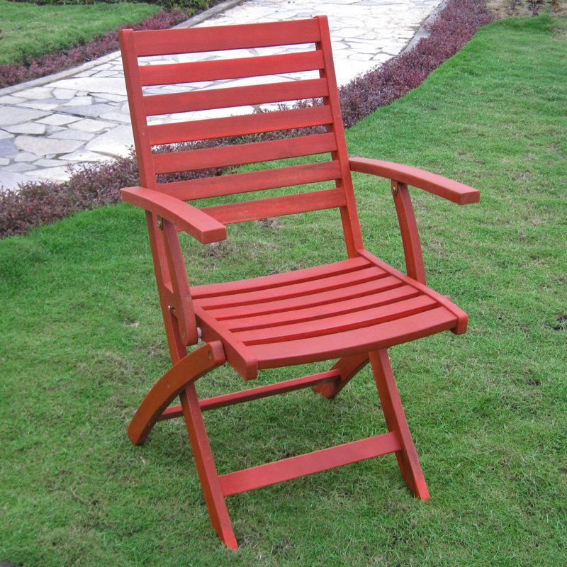 Chaise de patio pliante Erkerd, Rouge campagnard
