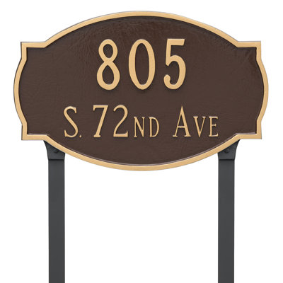 Cambridge 2-Line Lawn Address Sign