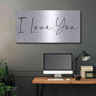 'I Love You' Metal Wall Art, 48"x24"