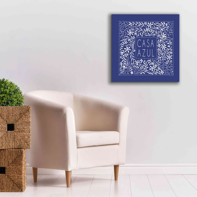 «Casa Azul» par Cindy Jacobs, estampe numérique sur toile, H 26 po x l 26 po x P 1,5 po