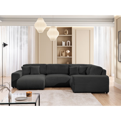 Mollis 6 Seater Corduroy Corner Sofa 