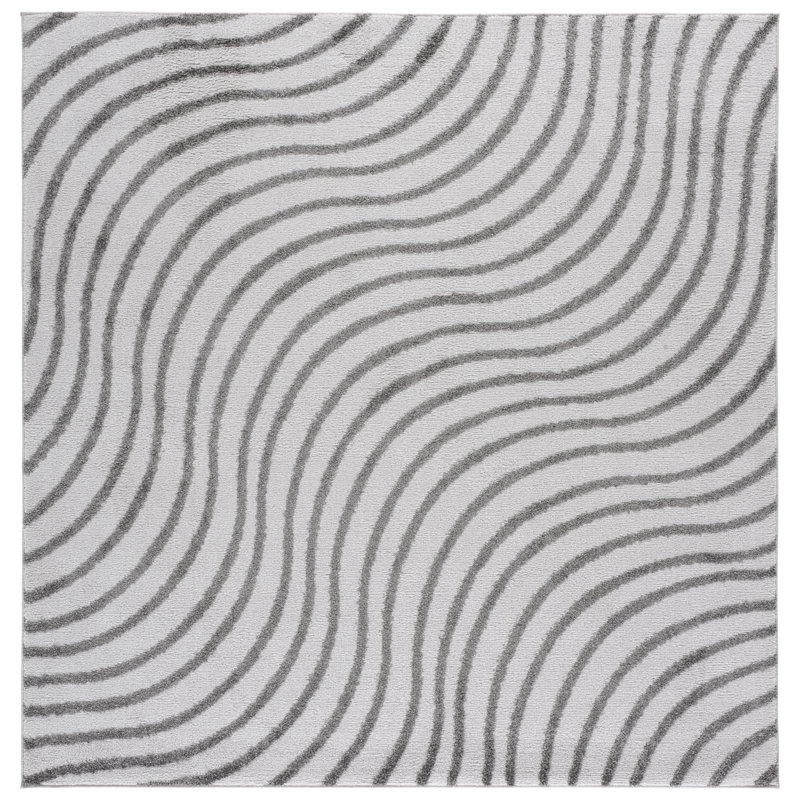 Wave Performance Abstract Indoor Rug, Square 6'7"