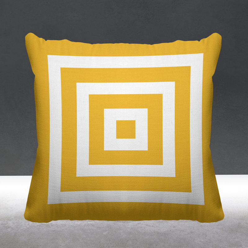 Coussin décoratif intérieur / extérieur Luella, L 15 po x H 15 po, Jaune