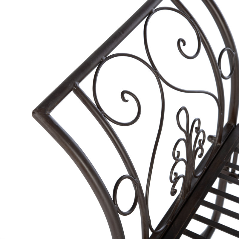 Banc de jardin en métal Geddes, Brun rustique