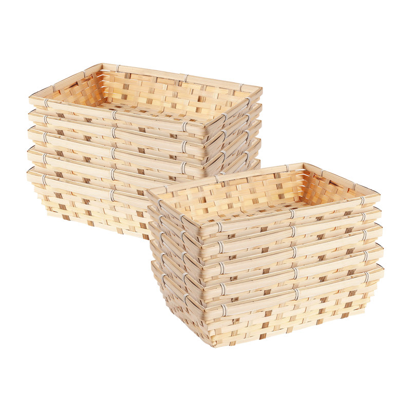 Bamboo Hamper Display Trays (Set of 10), 9" H x 20" W x 30" D