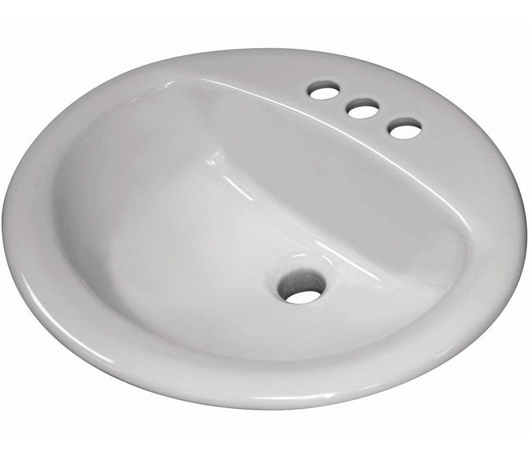 Sloan 17'' White Ceramic Oval Bathroom Sink with Overflow Sloan