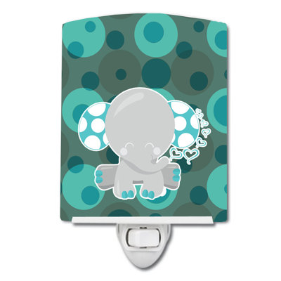 Polka Dots Naptime Elephant Ceramic Night Light