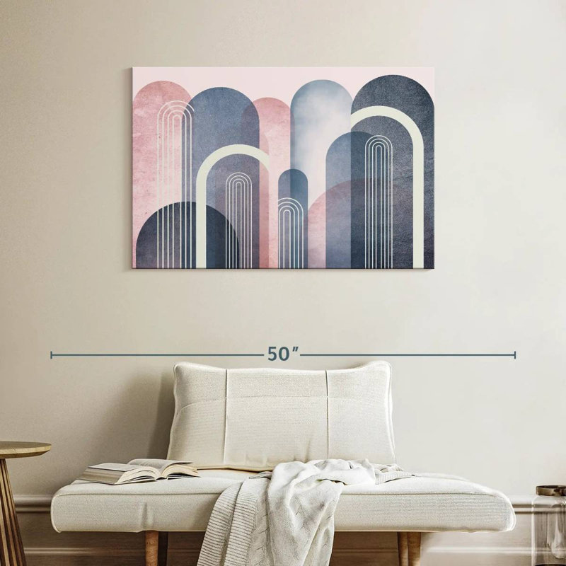 Avery Mid-Century Arches Blush marine, H 26 po x l 39 po