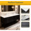 Espartaco 72 po L x 21 po P 4 tiroirs Meuble-lavabo autoportant avec évier double et Comptoir en Polymarbre blanc