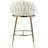 26'' Counter Height Beige Bar Stool With Hand - Wave Back, Golden Footrest, Skin Velvet, High Density Foam Padding, Adjustable Metal Legs, Ideal For Bedroom And Study Back Stool, Chromed Base,