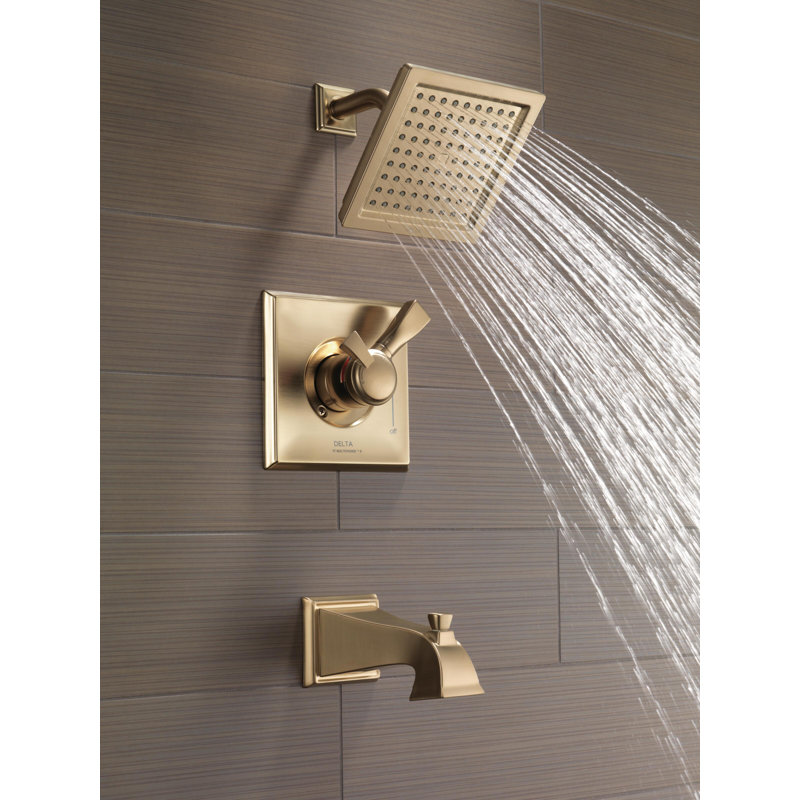 Dryden Tub and Shower Faucet with H2Okinetic Technology, Brilliance Champagne Bronze