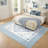 8' X 10' Faux Cashmere Floral Area Rug with TPE Non-Slip Backing, Soft Decorative Carpet for Living Room or Bedroom,Dusty Blue-557351035-560395179