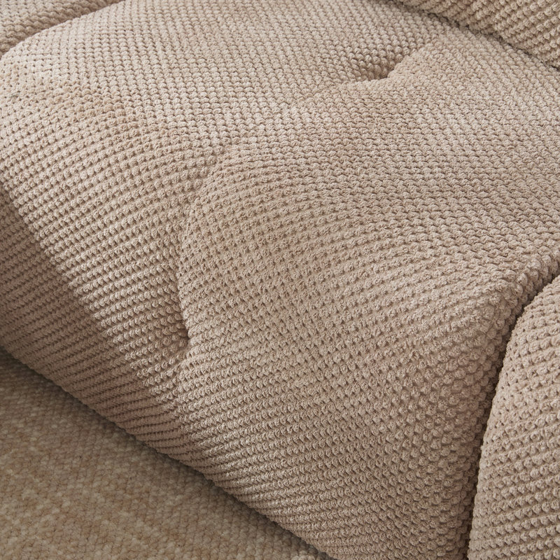 Causeuse modulaire capitonnée avec coussins, Polyester taupe
