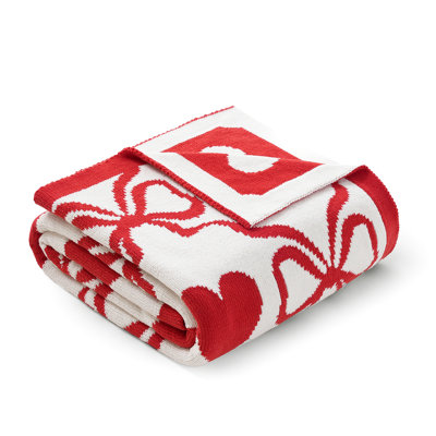 Jeté Bow Heart Red & White Valentines