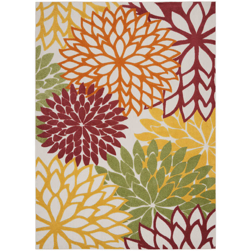 Tapis rouge à motif floral Newton, Rectangle 9 pi 6 po x 13 pi
