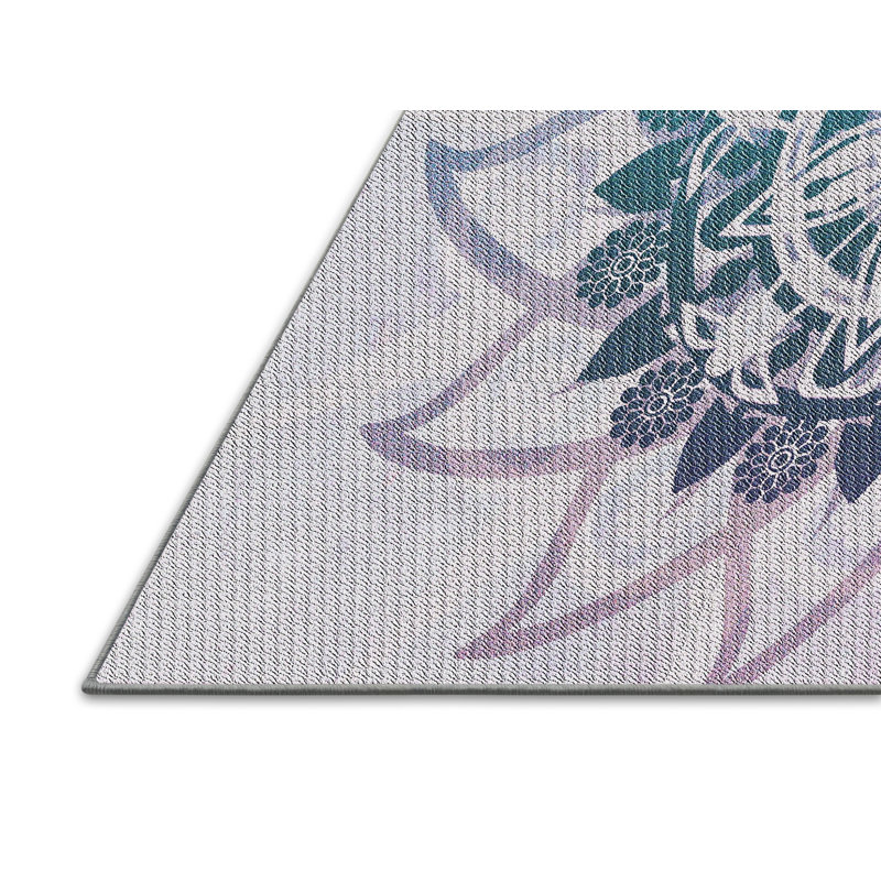 Tapis mauve/vert à tisser électrique, Rectangle 7 pi x 10 pi