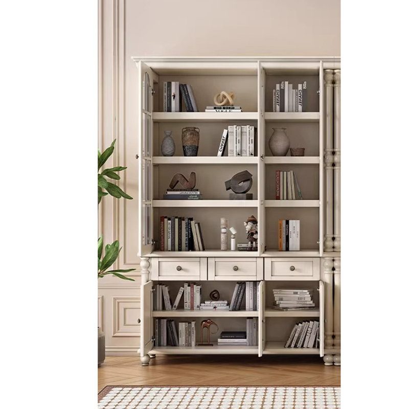 Bibliothèque de style français avec rangement fermé