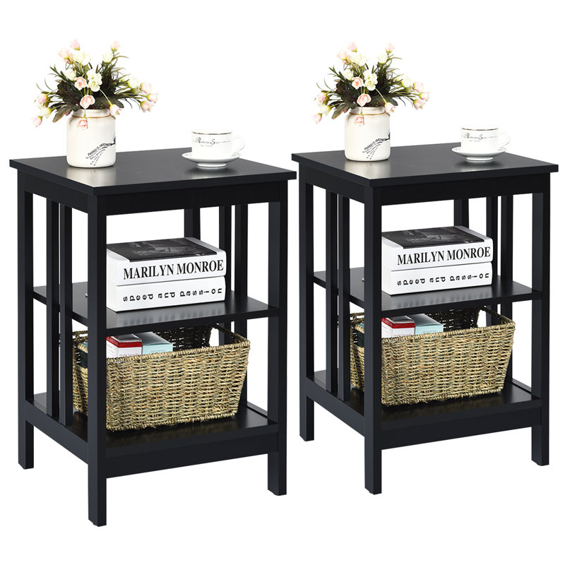 Marlijn 16'' W Nightstand, Black, Set of 2
