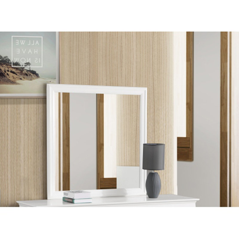 Miroir mural Burlington, Blanc, Carrée, 38 po x 38 po