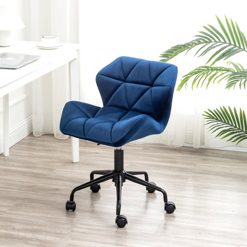 Blue Diamond Tufted Adjustable Swivel Office Chair, Blue