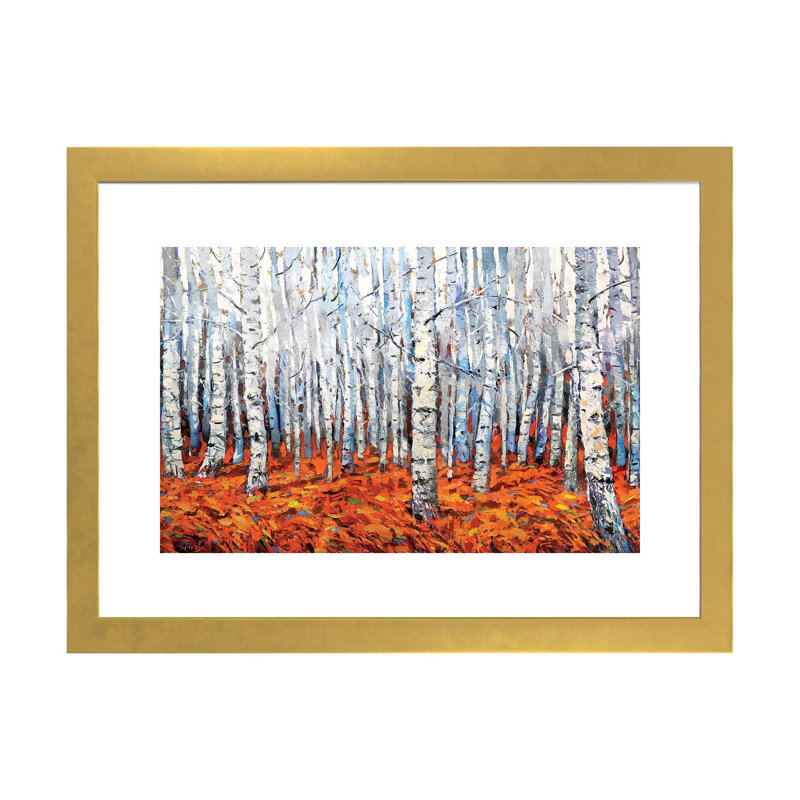 «In the Birch Forest» par Dmitry Spiros - reproduction de photo, H 16 po x l 24 po x P 1 po, Papier doré
