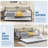 Twin Daybed with Trundle and Backrest, Metal Sofa Bed Frame for Living Room, Bedroom and Guest Room-1122763946