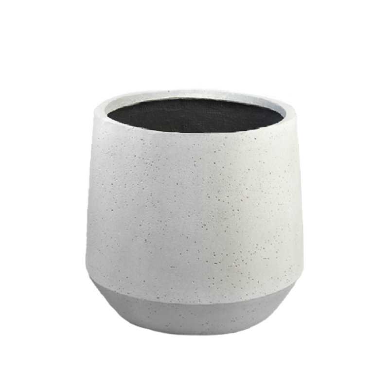 Pot à fleurs blanc Sandora - Texture faite à la main, intérieur / extérieur, décoration de jardin et de patio résistante aux intempéries, pot à fleurs en grès