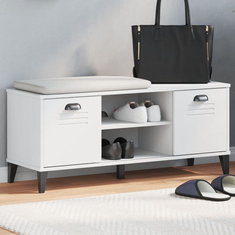 Armoire de rangement pour chaussures 4 paires, Blanc