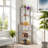 Corner Bookshelf, 6-Tier Rustic Brown