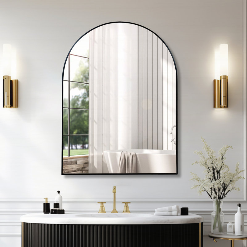 Miroir mural pour salle de bain Norby, Or, 40 po x 30 po