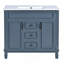 Meuble-lavabo moderne de 36 po avec lavabo supérieur, portes à fermeture douce et tiroirs pour un rangement efficace-537482038