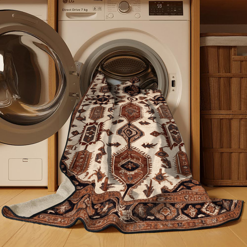 Tapis brun lavable à la machine, Rectangulaire 2 pi x 3 pi