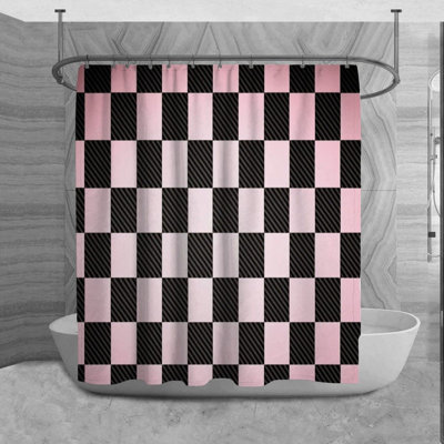 Rideau de douche à carreaux Naryia