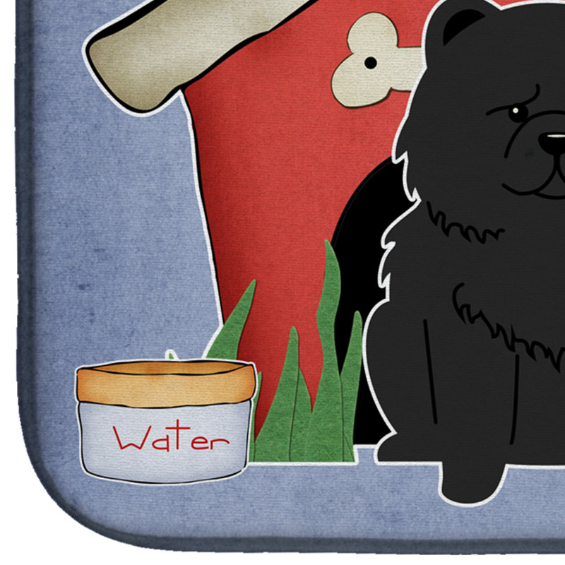 Tapis de séchage chow chow dog house, Noir