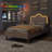 Twin XL Velvet Bed Frame with LED Headboard  Footboard  Princess Platform for Kids  Slats  Beige-682560428-682560426